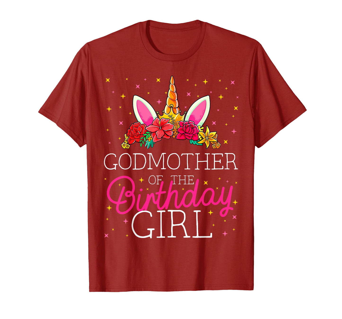 Godmother of the Birthday Girl Unicorn Godparents Matching T-Shirt