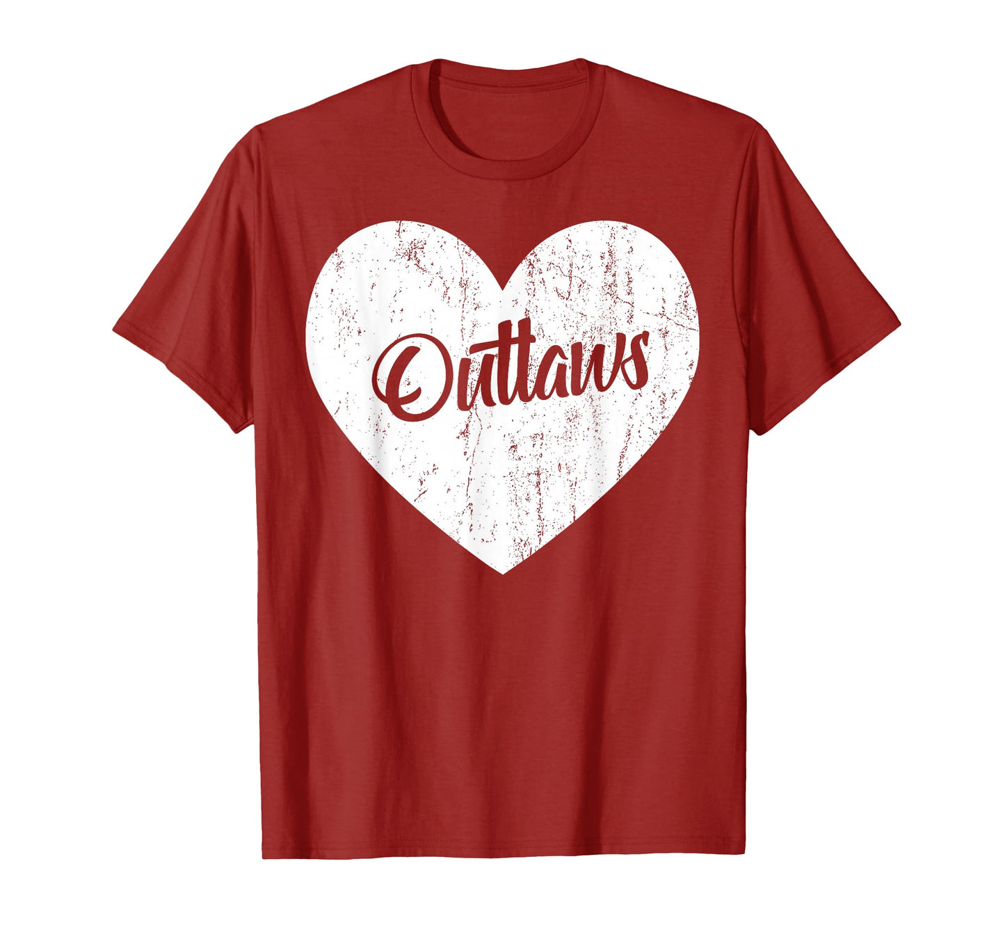 Outlaws School Sports Fan Team Spirit Mascot Heart Gift T-Shirt