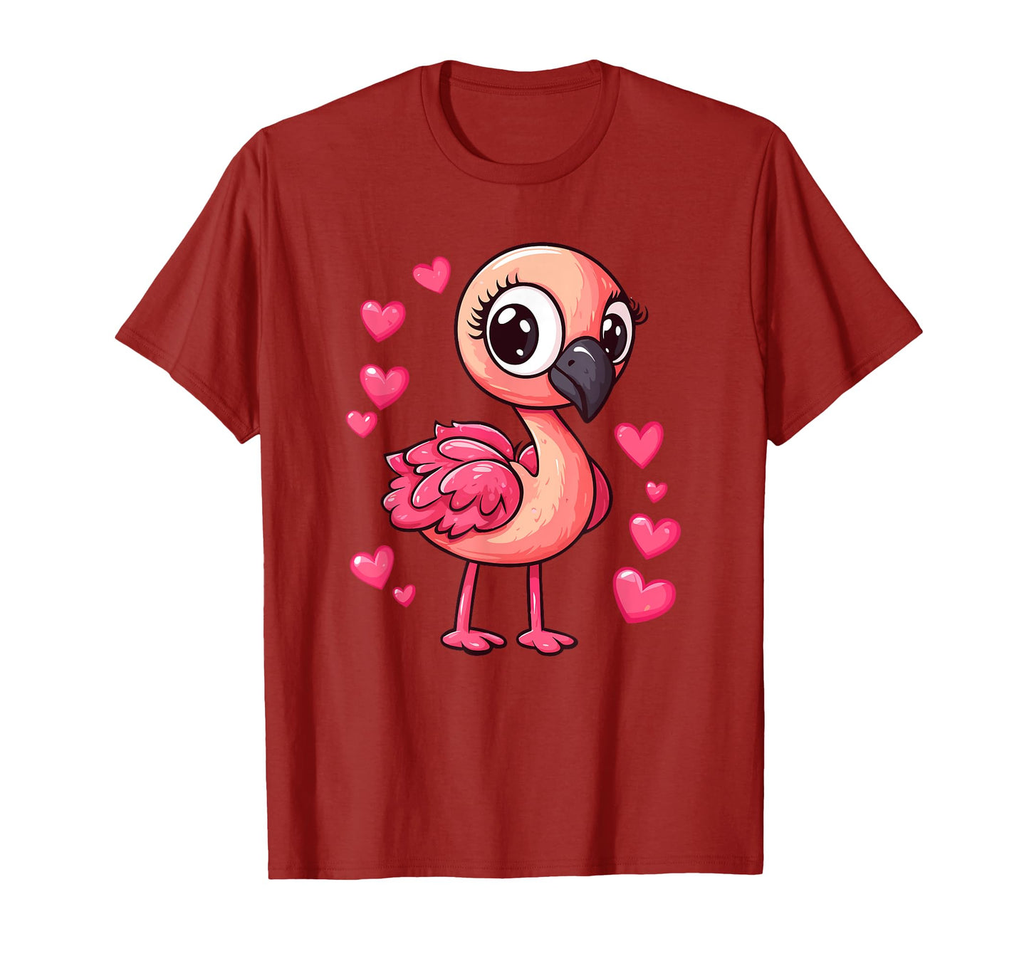 Cute Flamingo With Hearts T-Shirt
