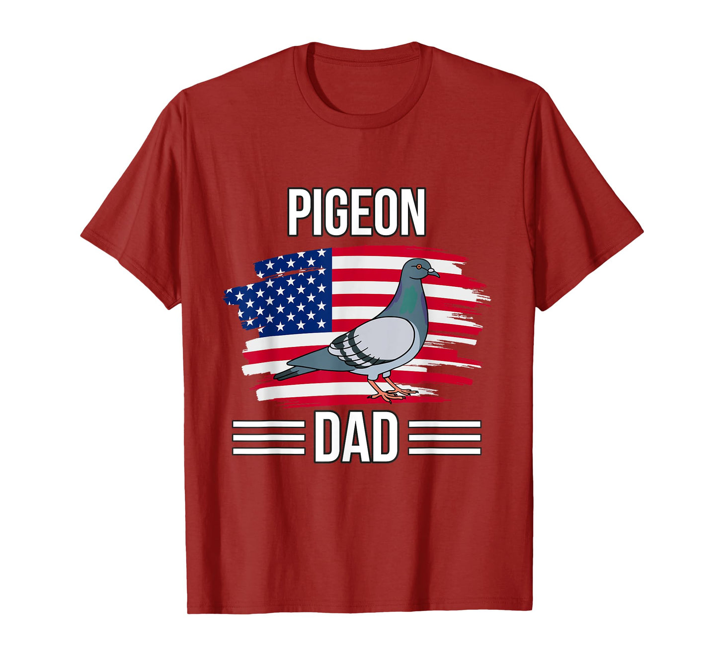 Bird US Flag 4th Of July Father's Day Pigeon Dad T-Shirt