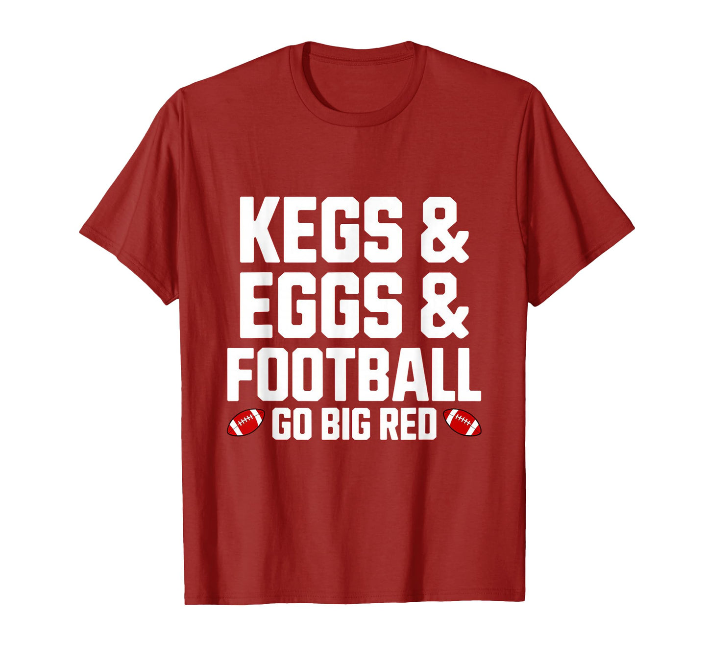 Kegs, Eggs & Football Let's Go Funny Red T-Shirt