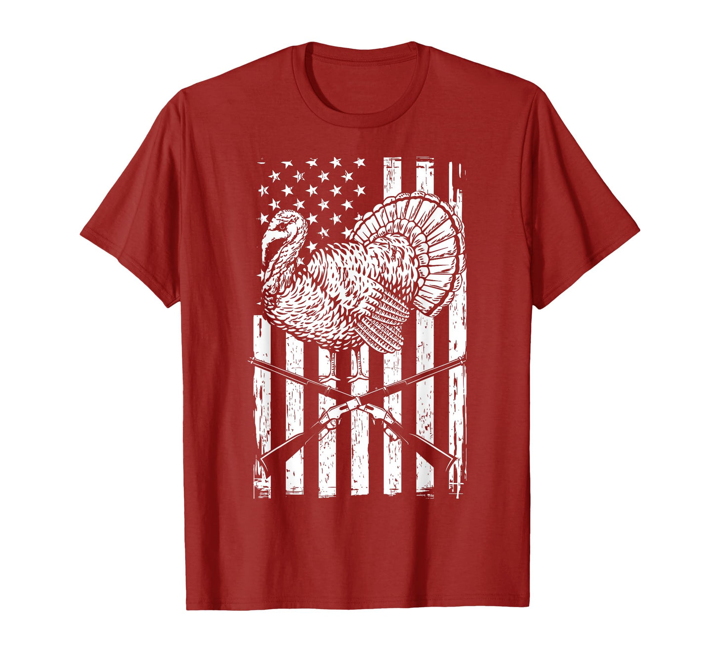 Turkey Hunting American Flag Independence Day T-Shirt for Women Men