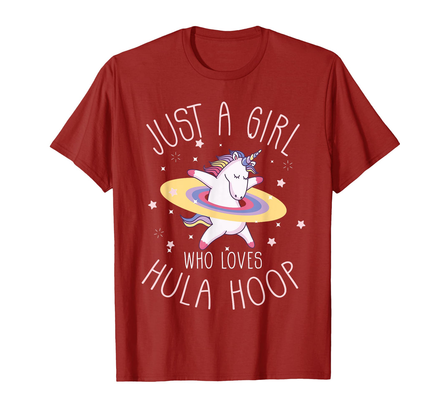 Just A Girl Who Loves Hula Hoop Rainbow Unicorn T-Shirt T-Shirt
