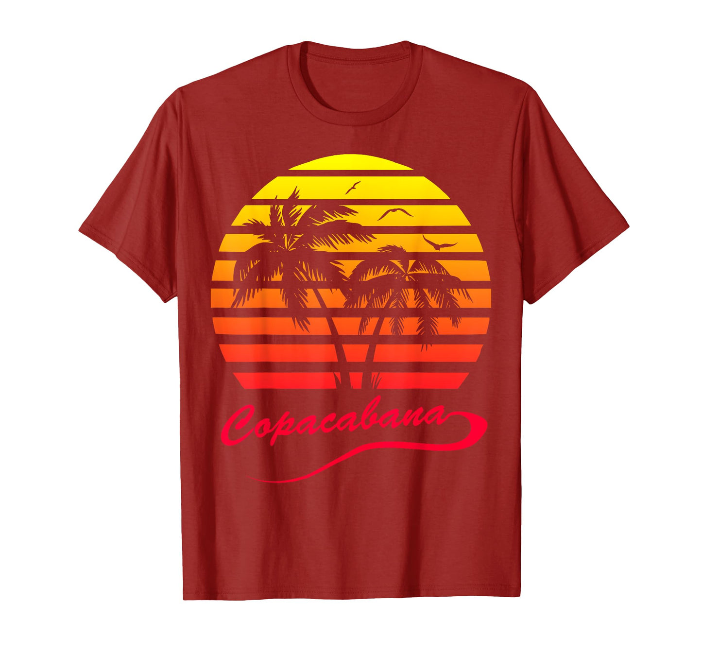 Copacabana Summer Palm Trees 80s Beach Sunset T-Shirt