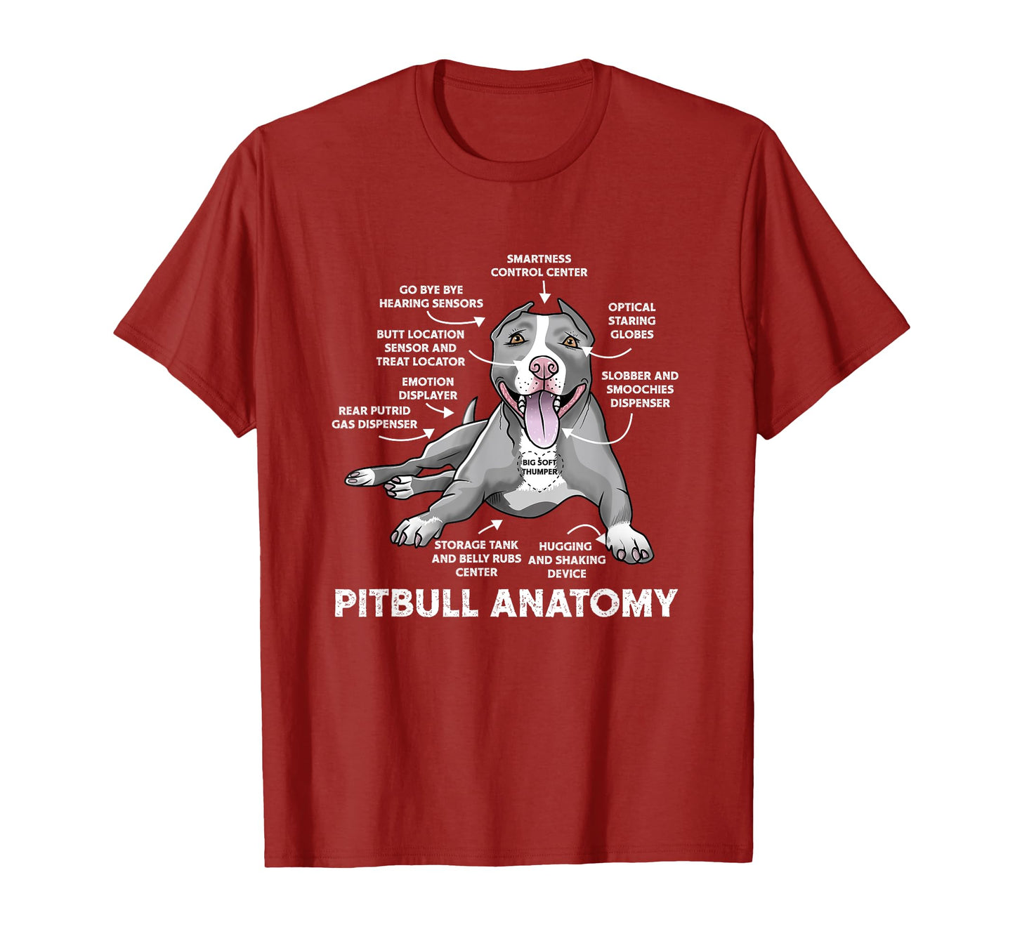 Pitbull Anatomy Funny BullDog Lover Dog Owner Men Women T-Shirt