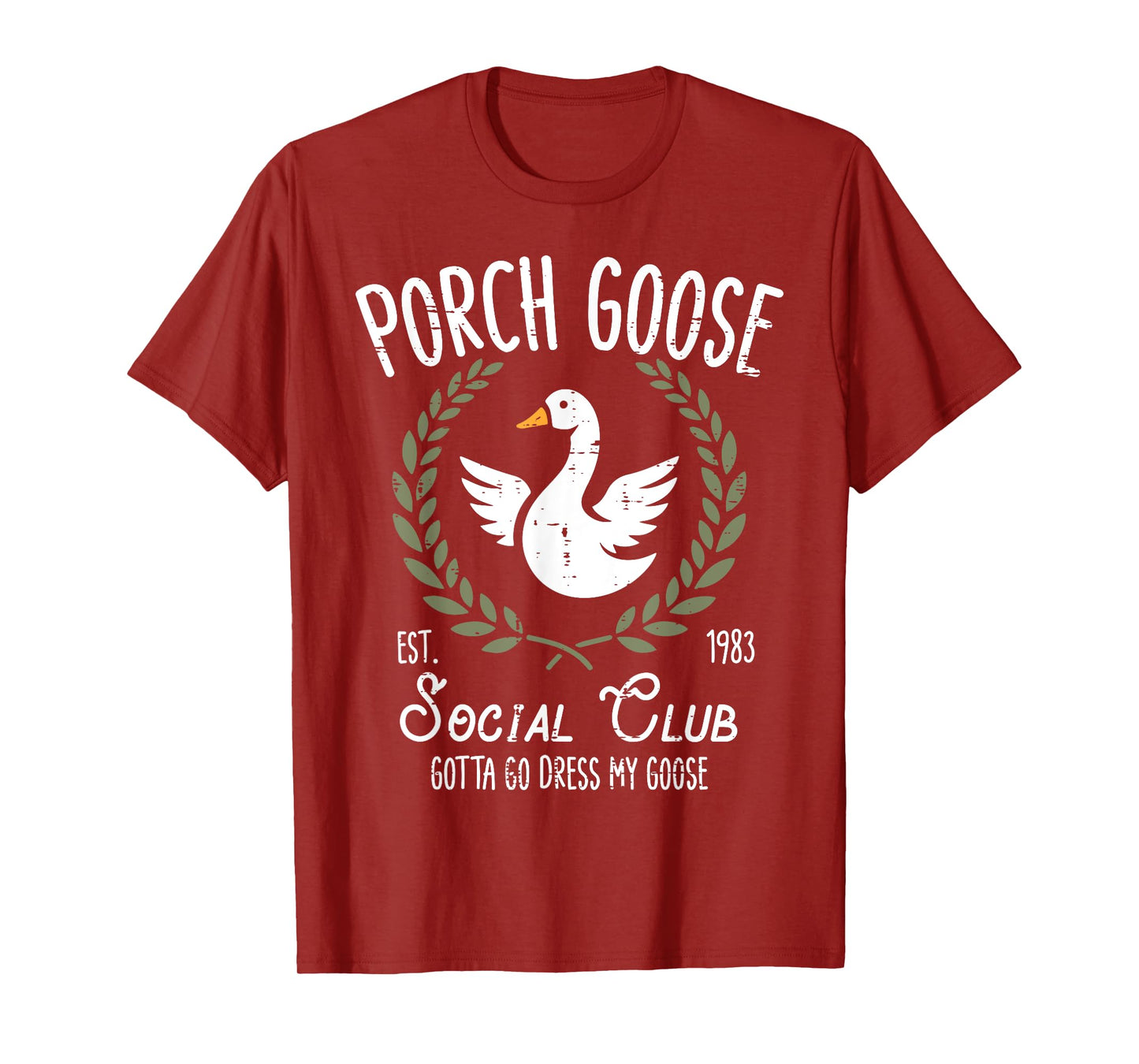 Porch Goose Social Club Funny Silly Animal Women Men Kids T-Shirt