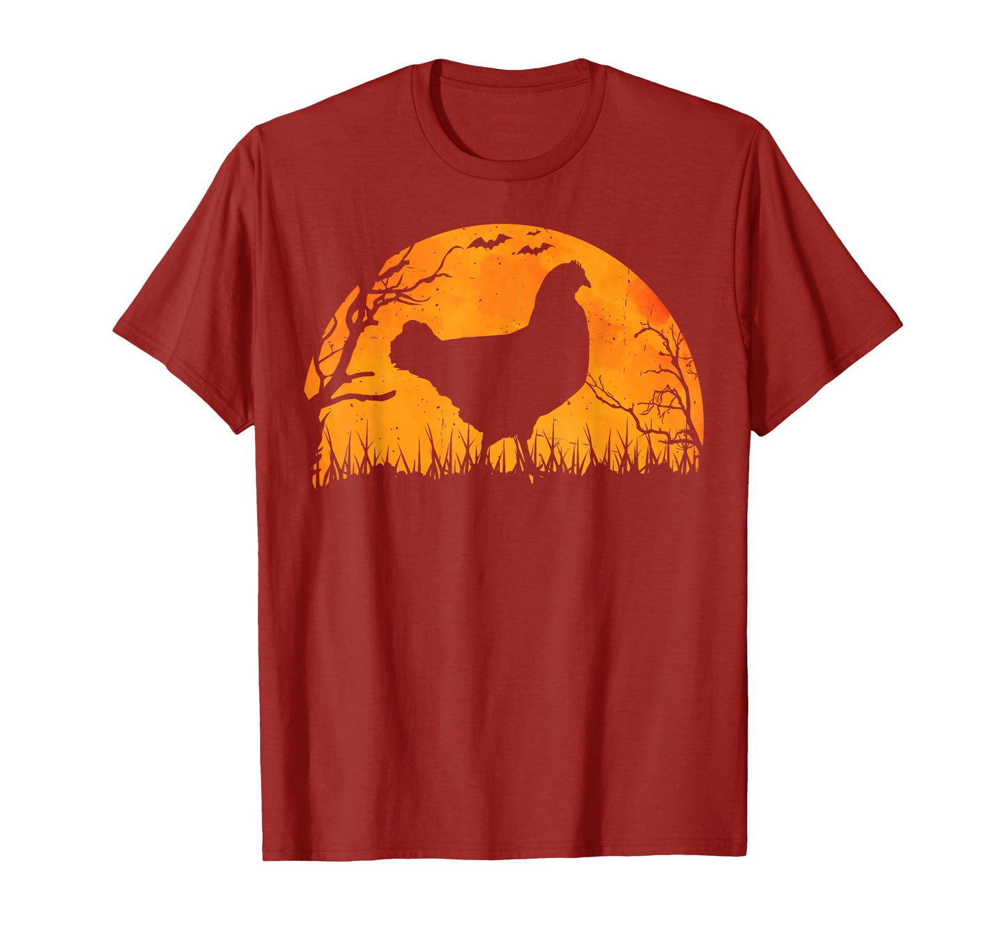 Funny Chicken Halloween Moon Silhouette Spooky Chicken Lover T-Shirt
