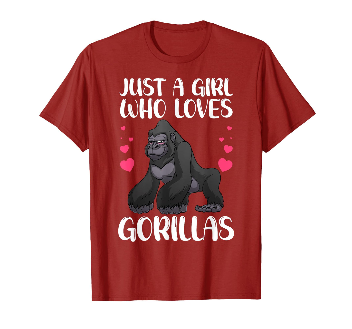 Funny Gorilla Design For Girls Kids Women Gorilla Ape Lover T-Shirt