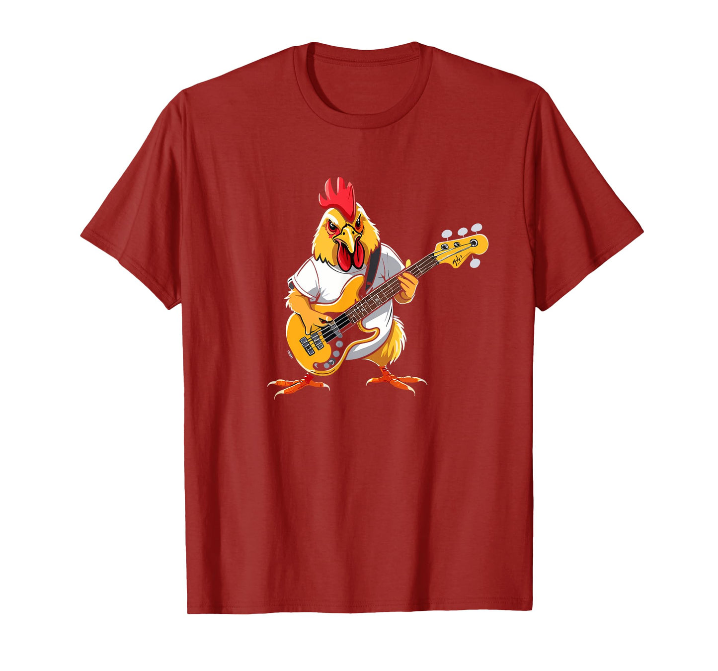 Chicken playing Bass Guitar, Chicken Guitarist T-Shirt