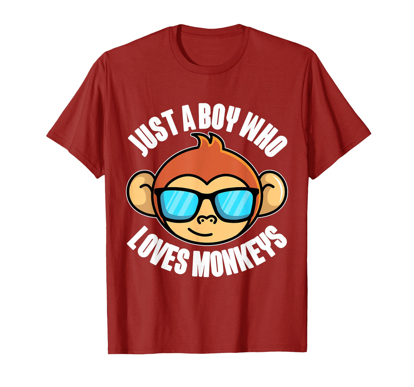Just A Boy Who Loves Monkeys With Sunglasses For Kids T-Shirt