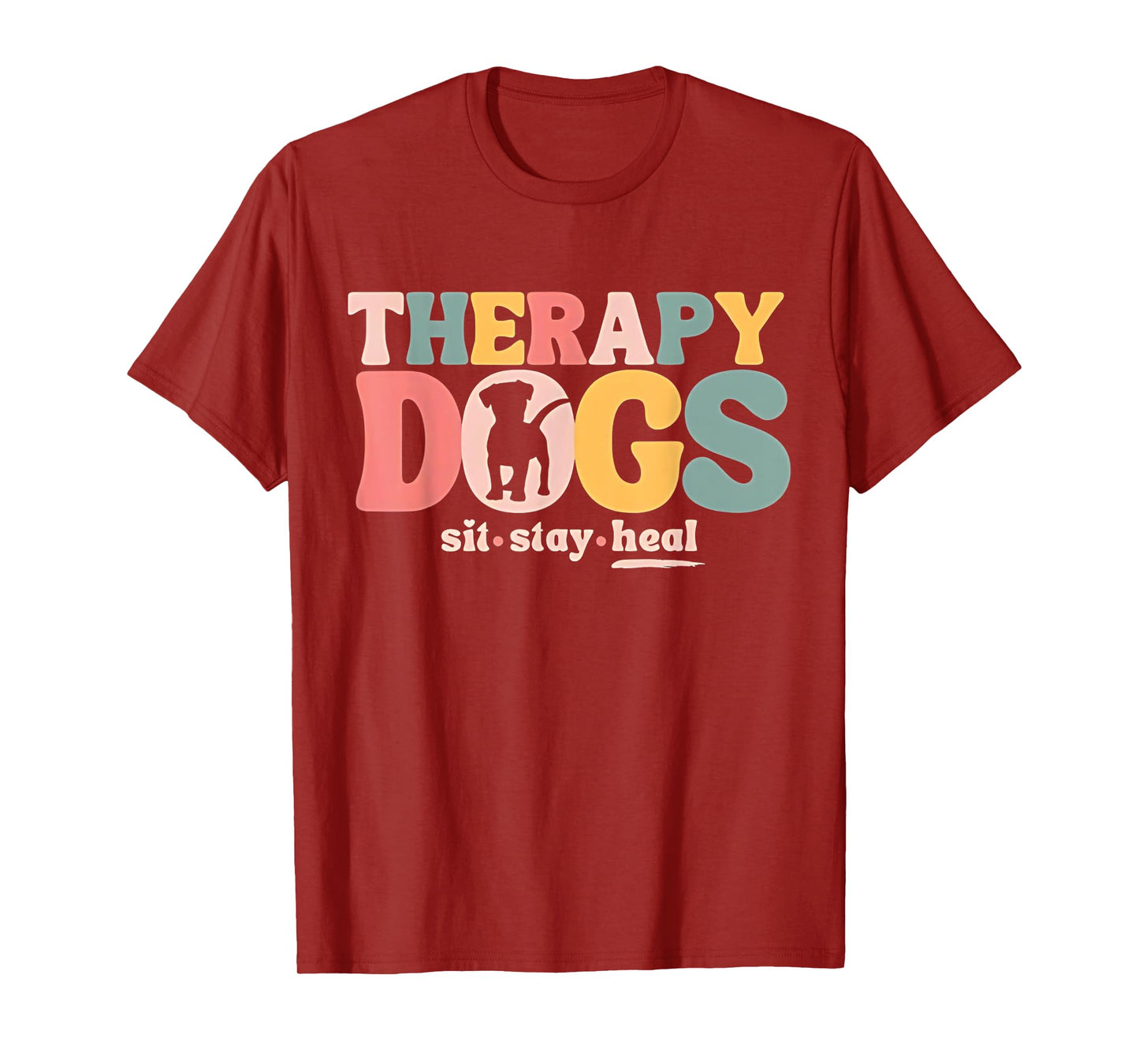 Therapy Dog Team Animal Assisted Therapy Dogs Sits Stay Heal T-Shirt