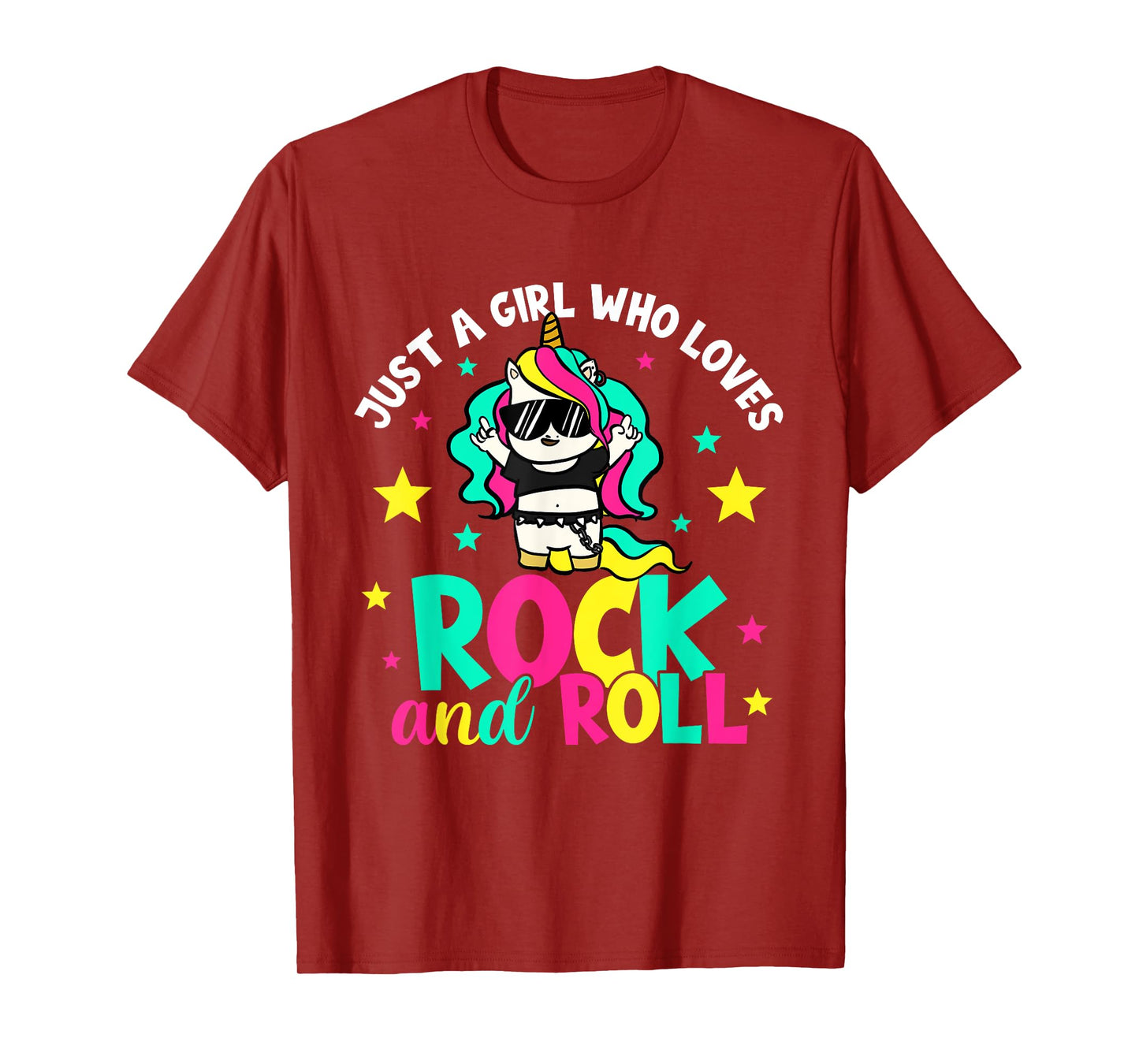 Just A Girl Who Loves Rock And Roll Funny Unicorn Lover T-Shirt