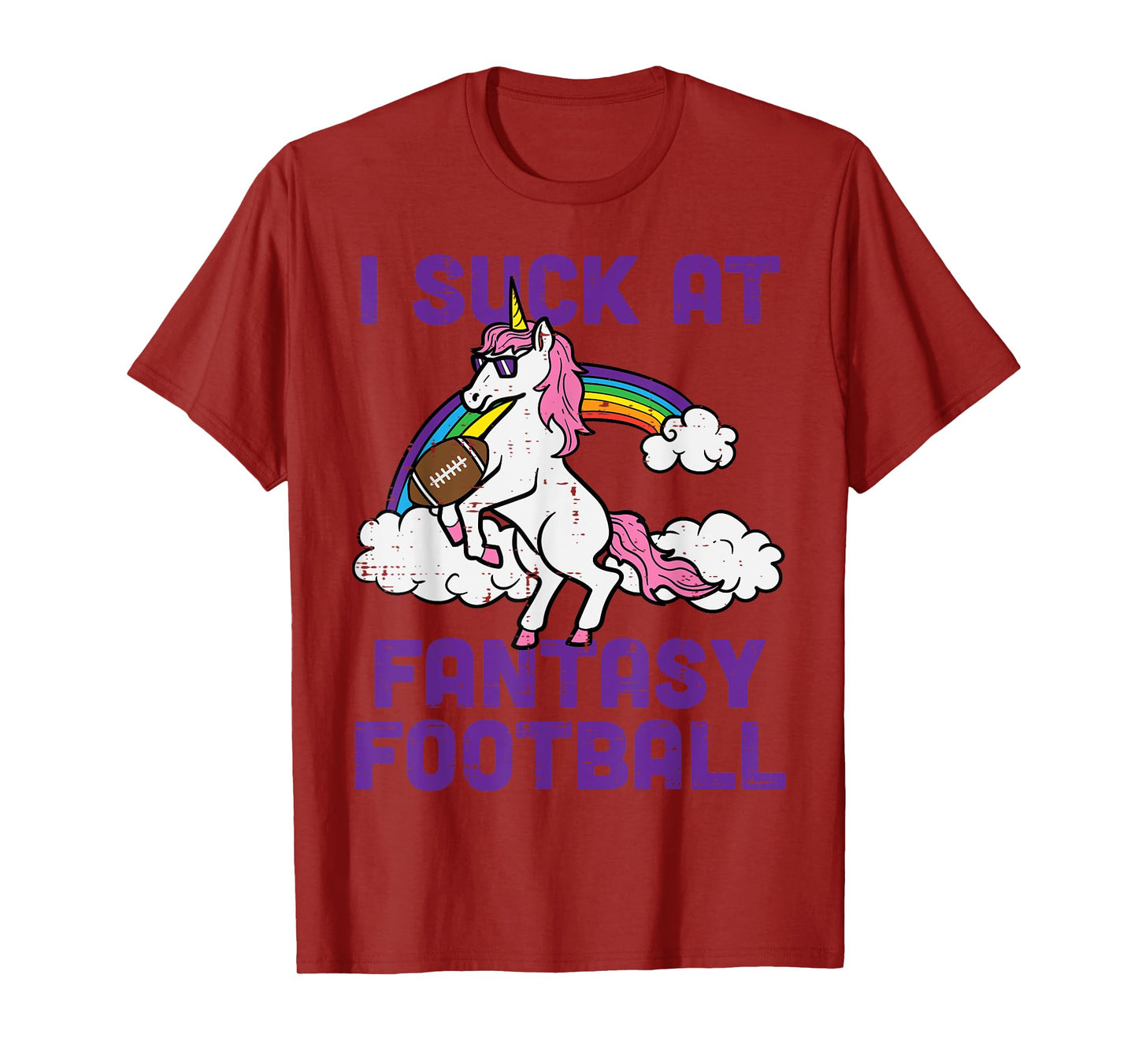 Unicorn I Suck At Fantasy Football Funny FFL Loser Women T-Shirt