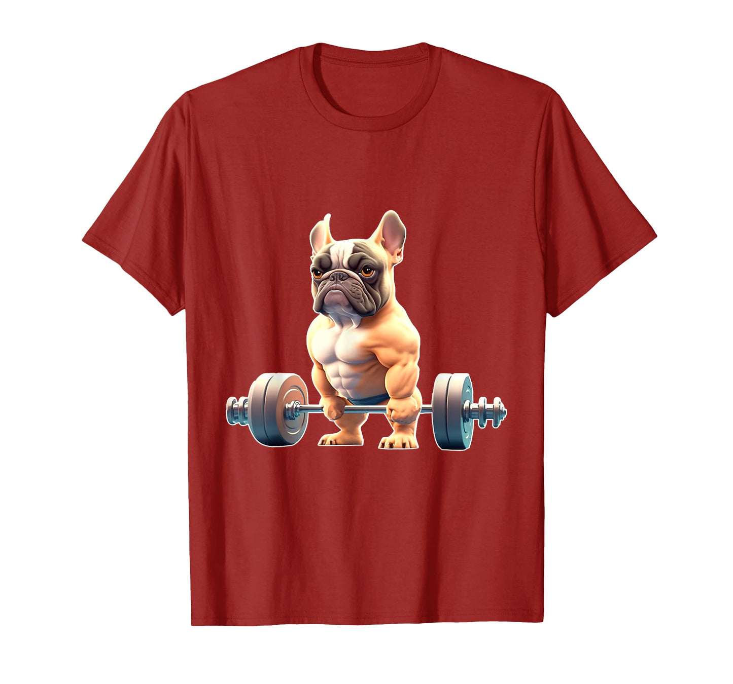 Funny French Bulldog Bodybuilding Gym Frenchie Weightlifter T-Shirt for Men Women Kids