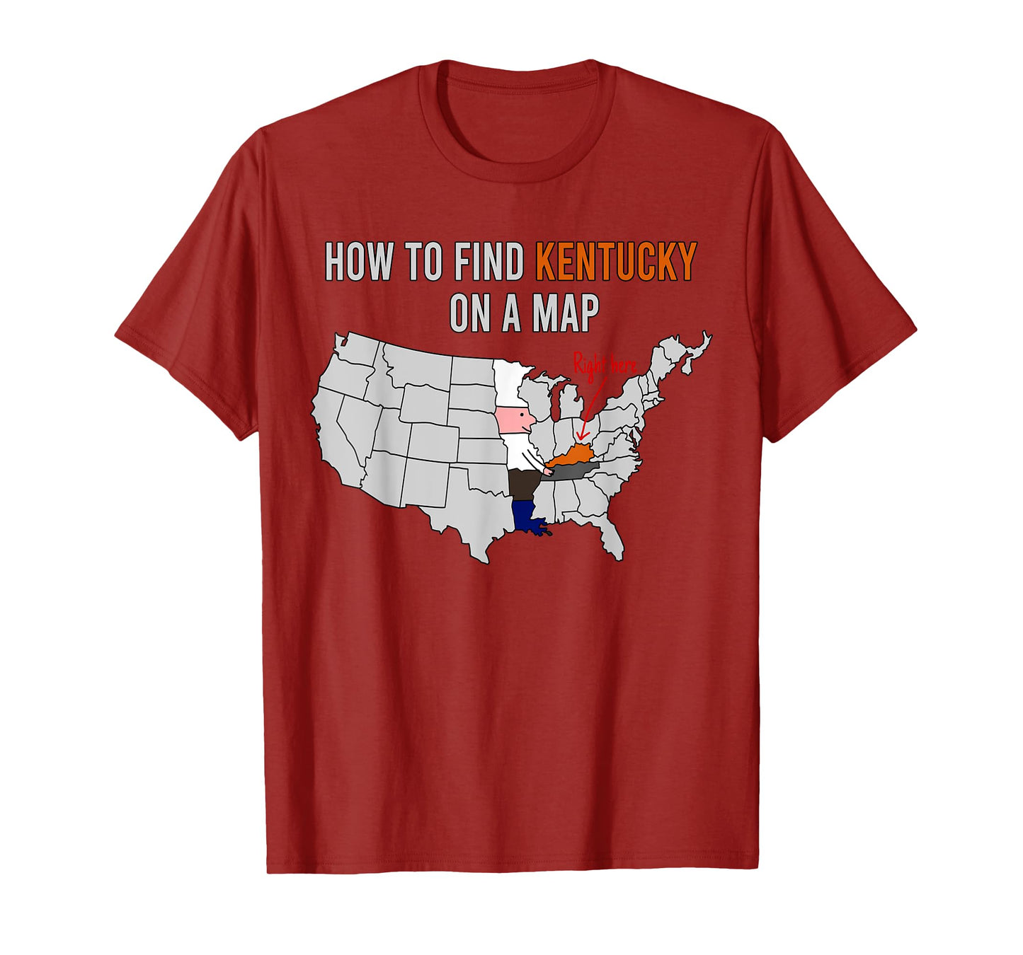 How To Find Kentucky On A Map Chef Holding Fried Chicken T-Shirt