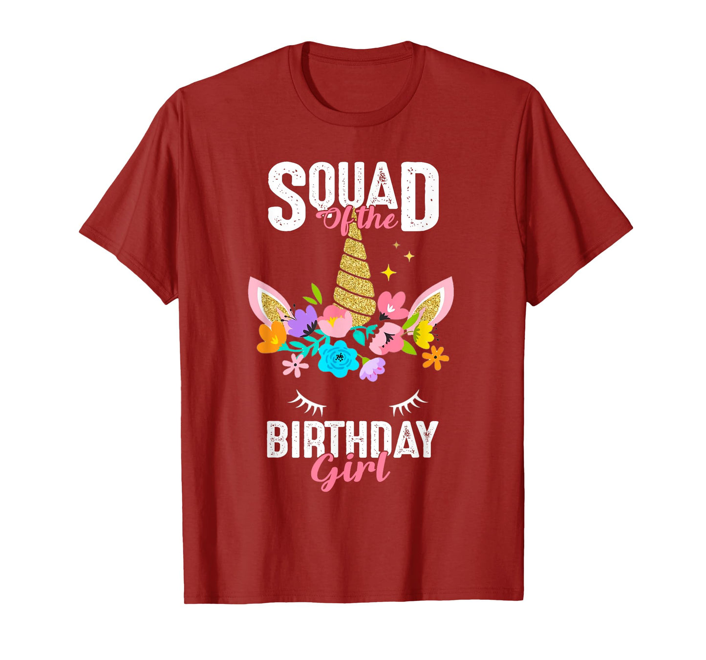 Squad of the Birthday Girl Cute Unicorn Birthday Matching T-Shirt