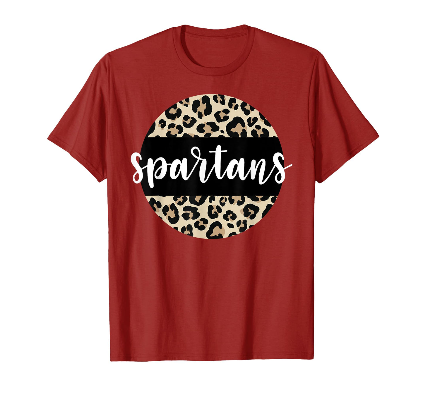 Leopard Print Spartans Team Mascot School Spirit Game Night T-Shirt