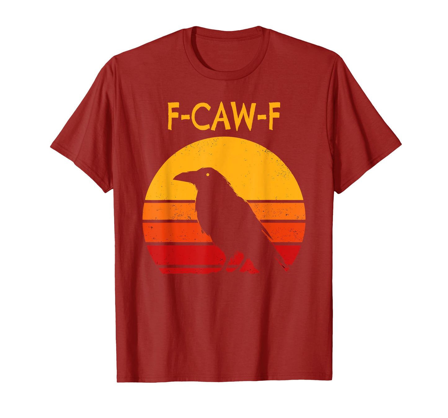 F-Caw-F Black Crow Black Bird Retro Sunset Vintage F-Caw-F T-Shirt