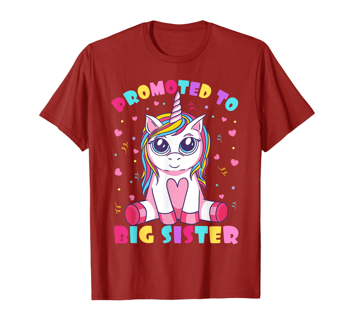 Promoted To Big Sister Cute Unicorn Lover Kids Girls T-Shirt