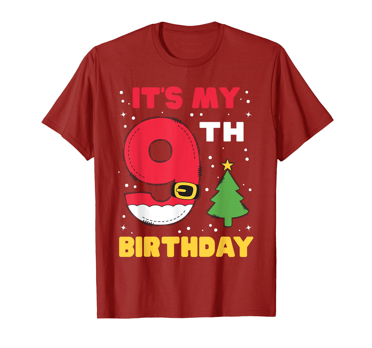 It's My 9th Birthday Christmas 9 Years Old Santa Boys Girls T-Shirt