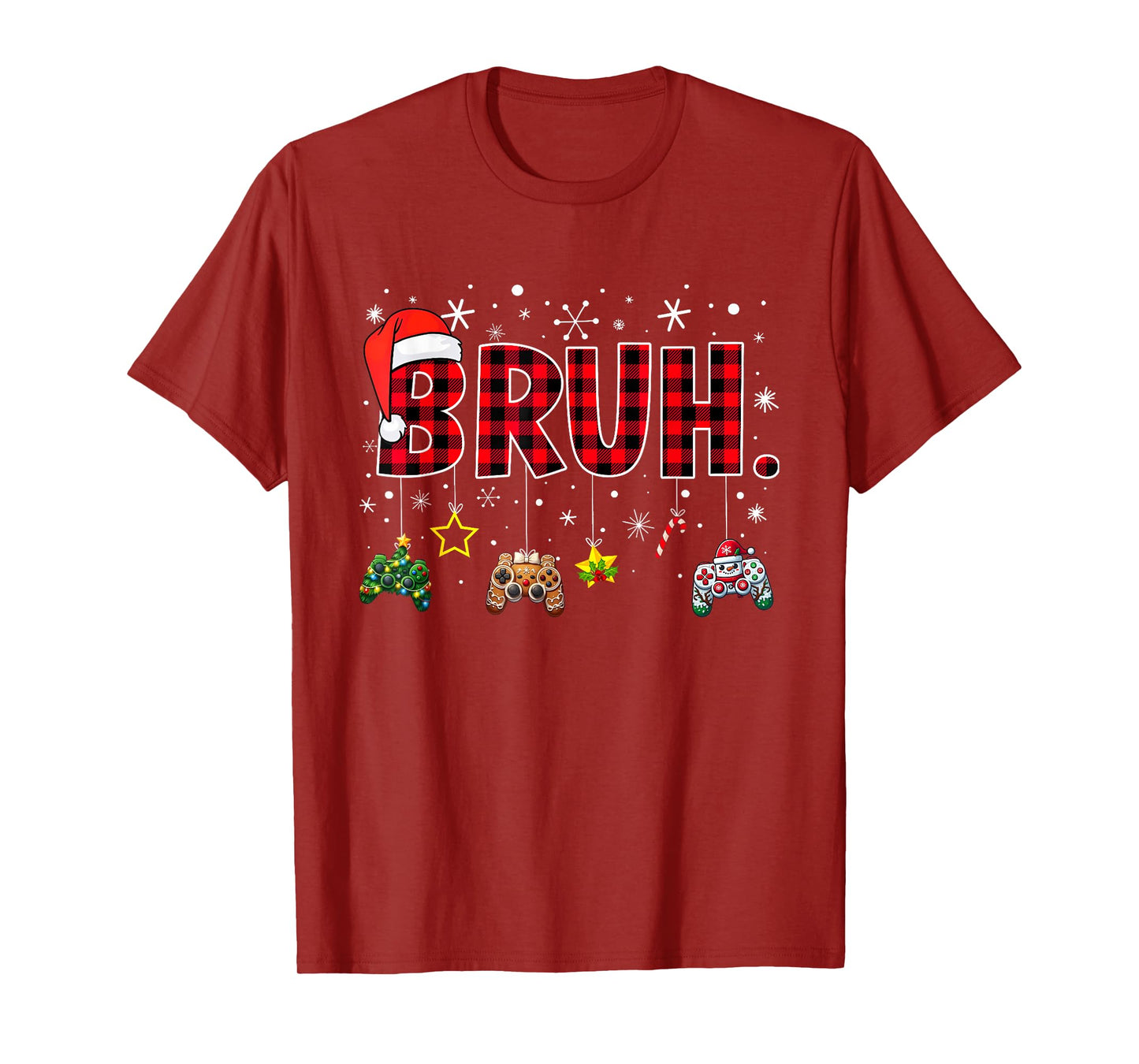 Christmas Bruh Gamer Controller Xmas Gaming Boys Kids Youth T-Shirt