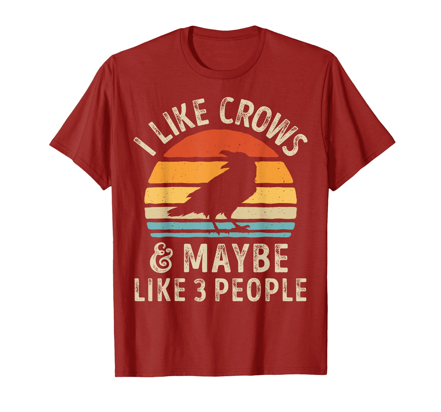 I Like Crows and Maybe 3 People Funny Crow Retro Vintage T-Shirt