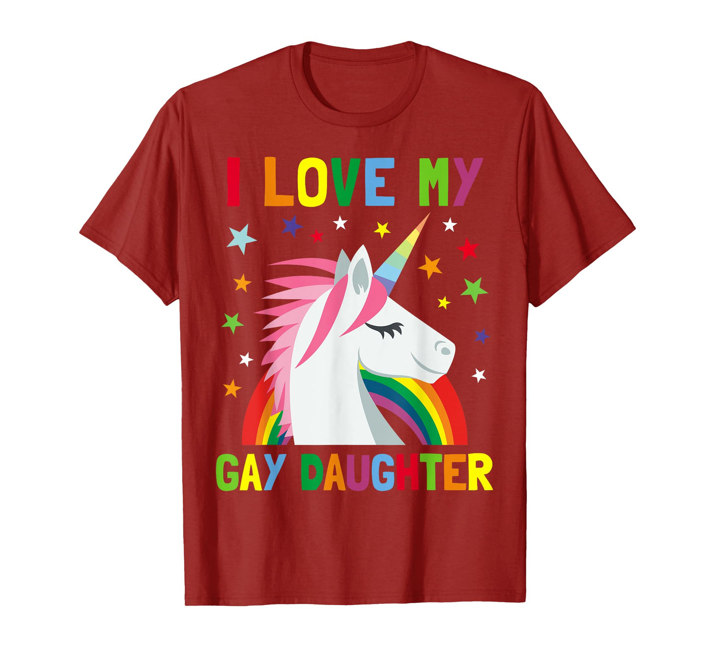 I Love My Gay Daughter Unicorn T-shirt Parent of Gay Child T-Shirt