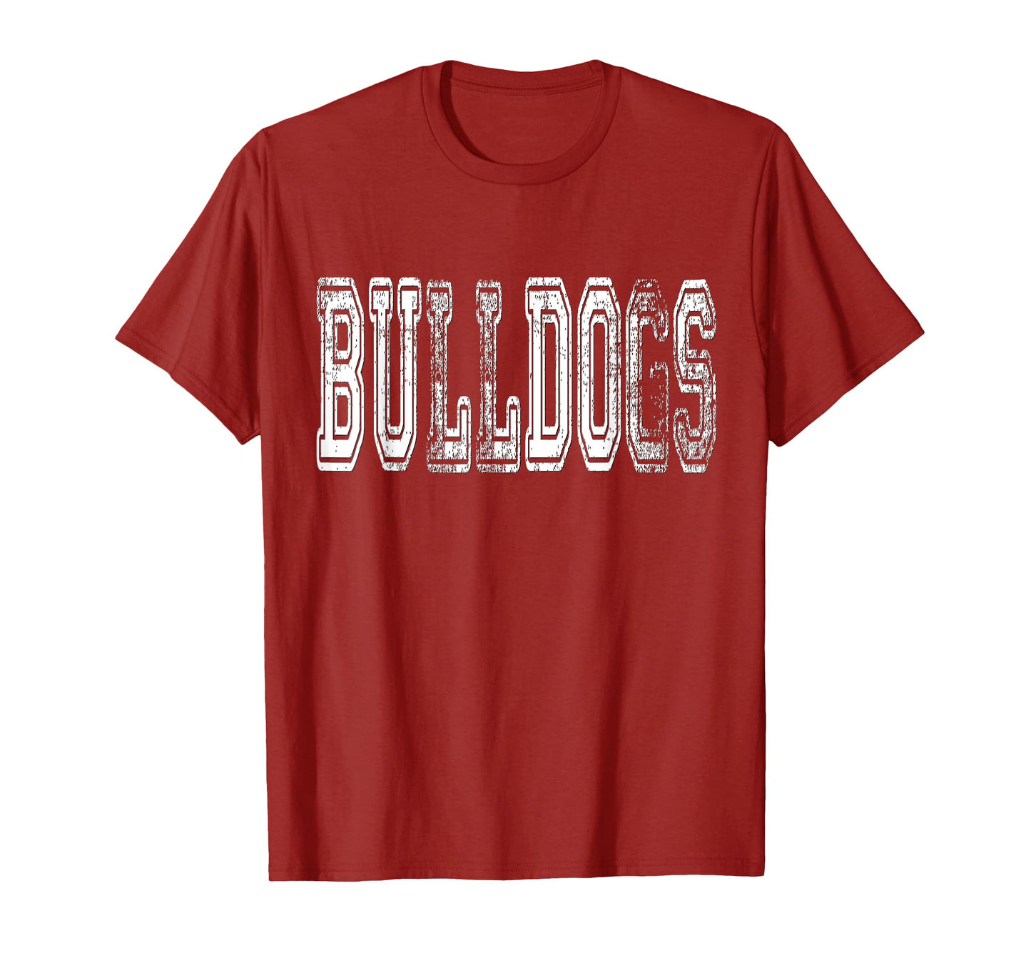 Bulldogs Mascot Distressed Vintage School Sports Name Fans T-Shirt