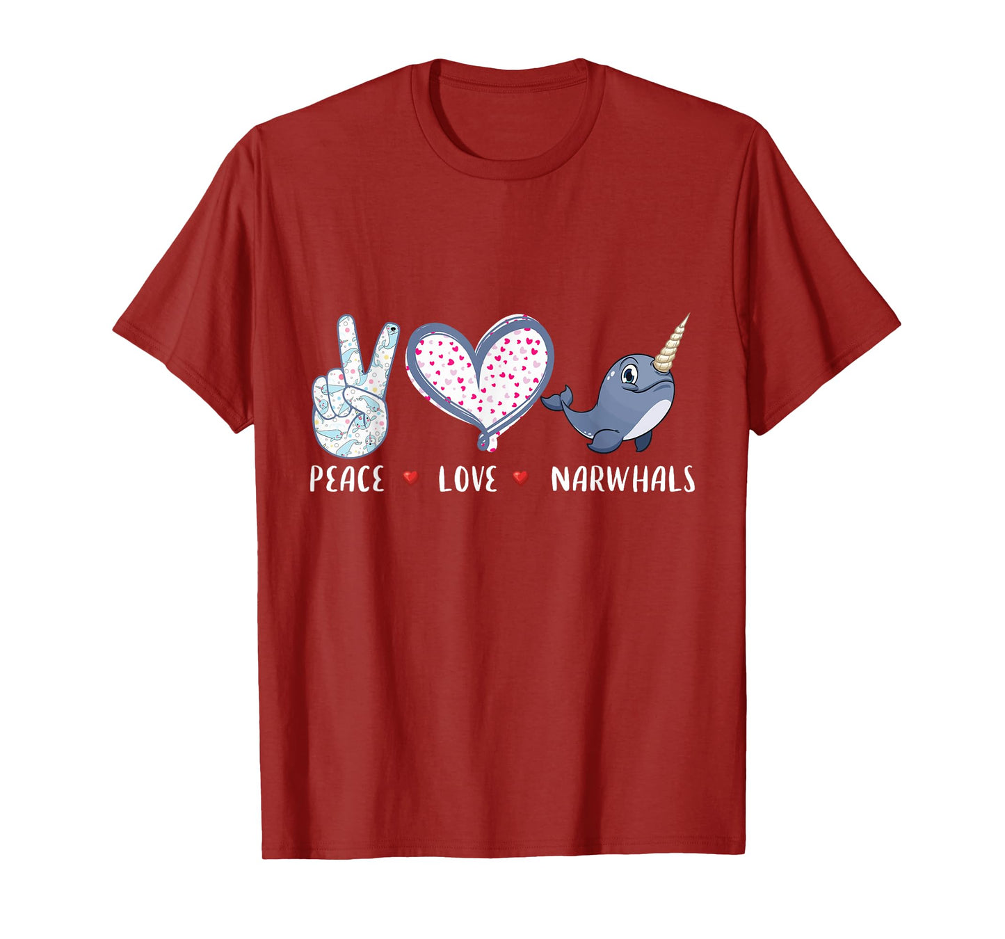Peace love Narwhals gifts for girls boys kids women men T-Shirt