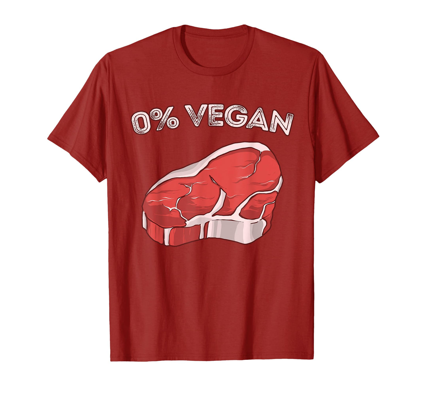 Zero Percent Vegan BBQ Meat Steak Graphic Meat Eater T-Shirt
