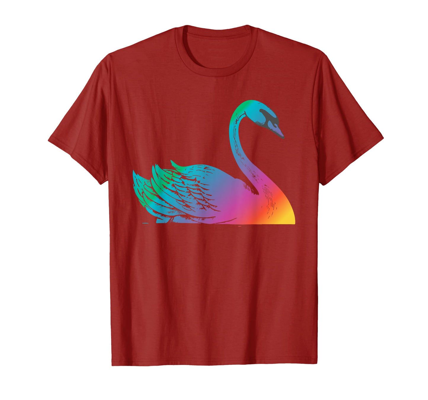 Swan Art Cute Artistic Colorful Swans Animal Bird Lake T-Shirt