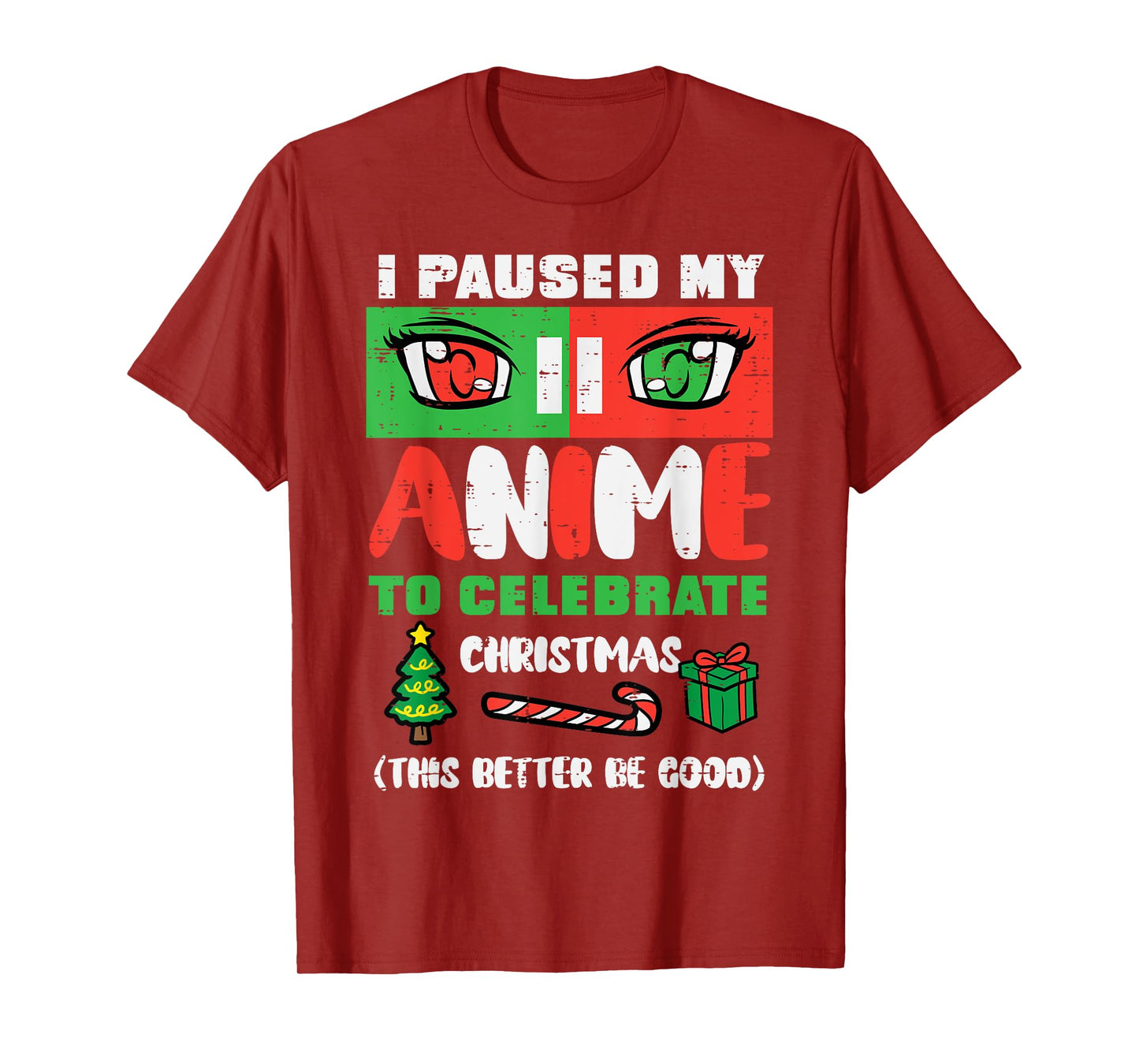 Paused Anime Celebrate Christmas Xmas Men Boys Kids Women T-Shirt