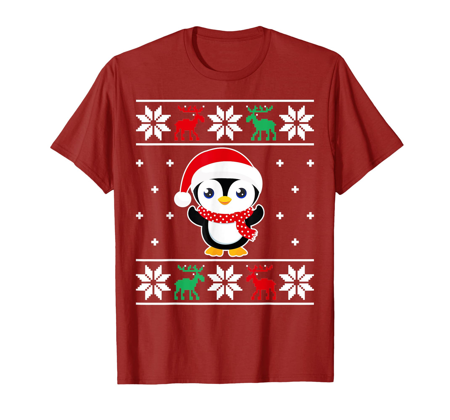 Christmas Penguin Funny Classic Ugly Sweater Girl Boy Kids T-Shirt