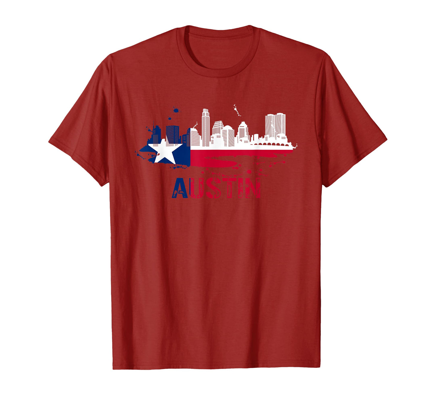 Texas State Flag - Austin Skyline - Austin Texas Skyline T-Shirt