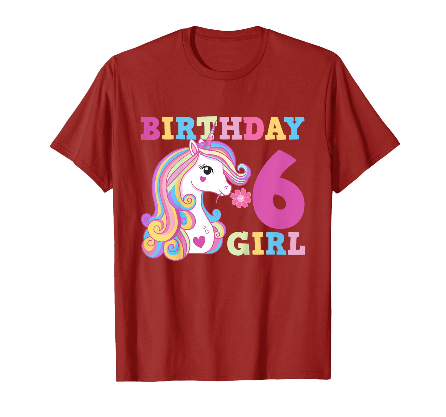 Unicorn Birthday Girl 6 T-Shirt