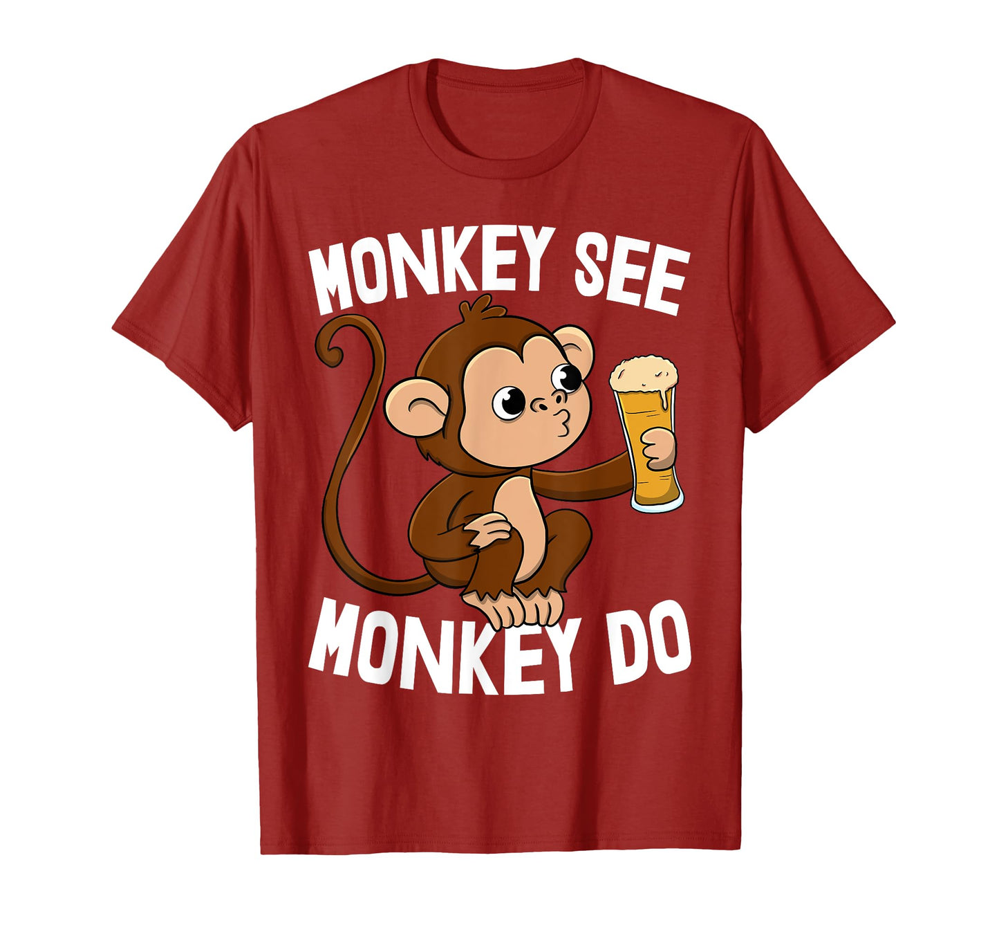 Monkey See Monkey Do Funny Toddler Monkey Drinking T-Shirt