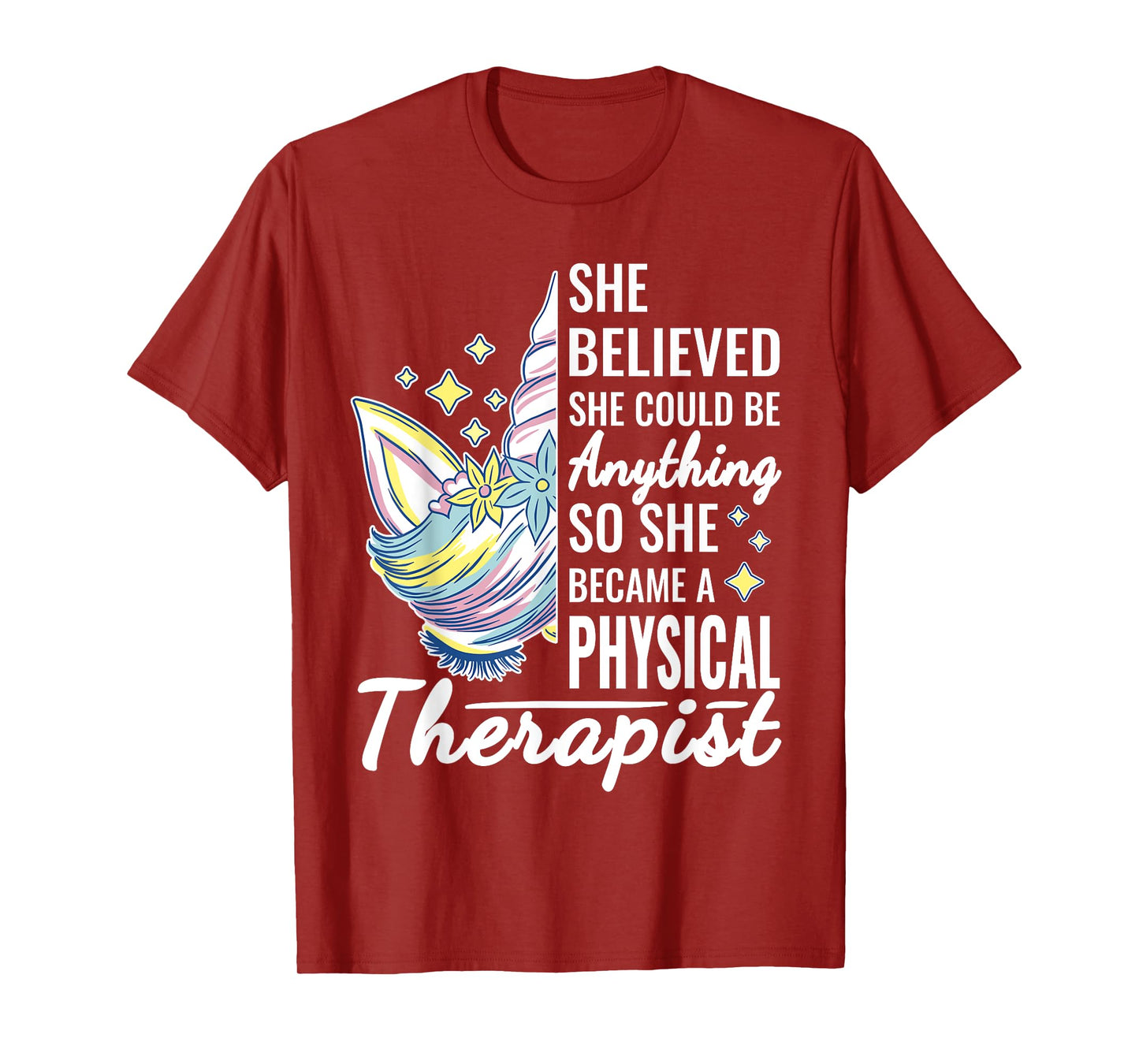 women physical therapy funny physical therapist cute unicorn T-Shirt