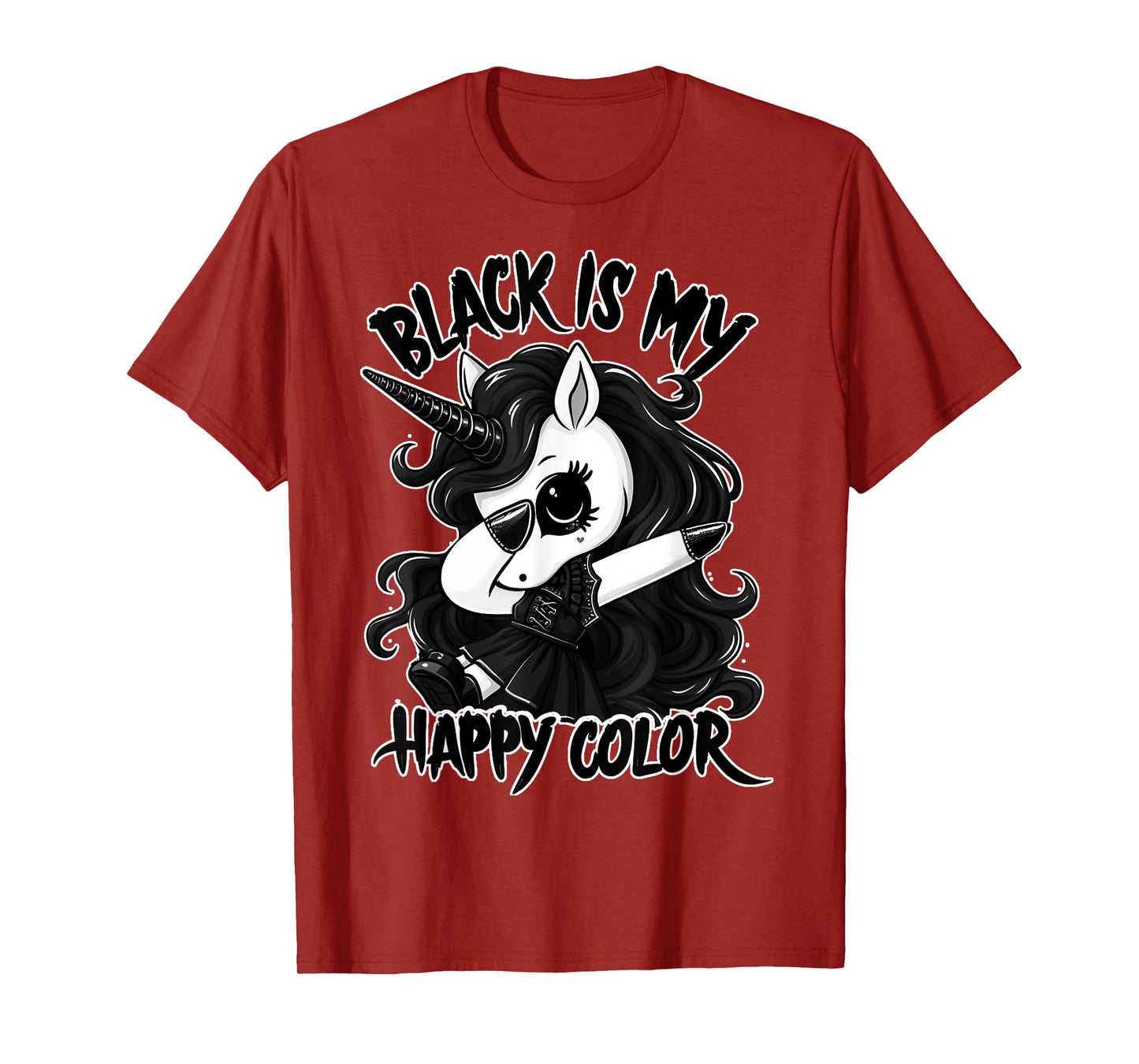 Gothic Unicorn Dabbing - Black is my lucky colour T-Shirt