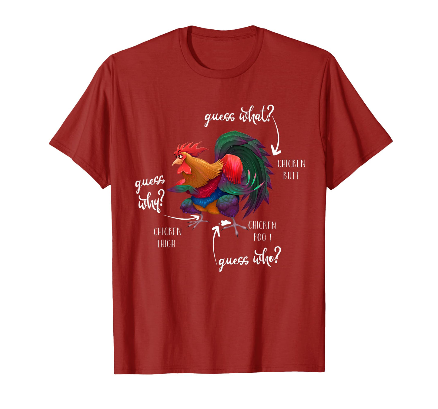 Guess What Chicken Butt Guess Why Chicke Thigh Guess Who Poo T-Shirt