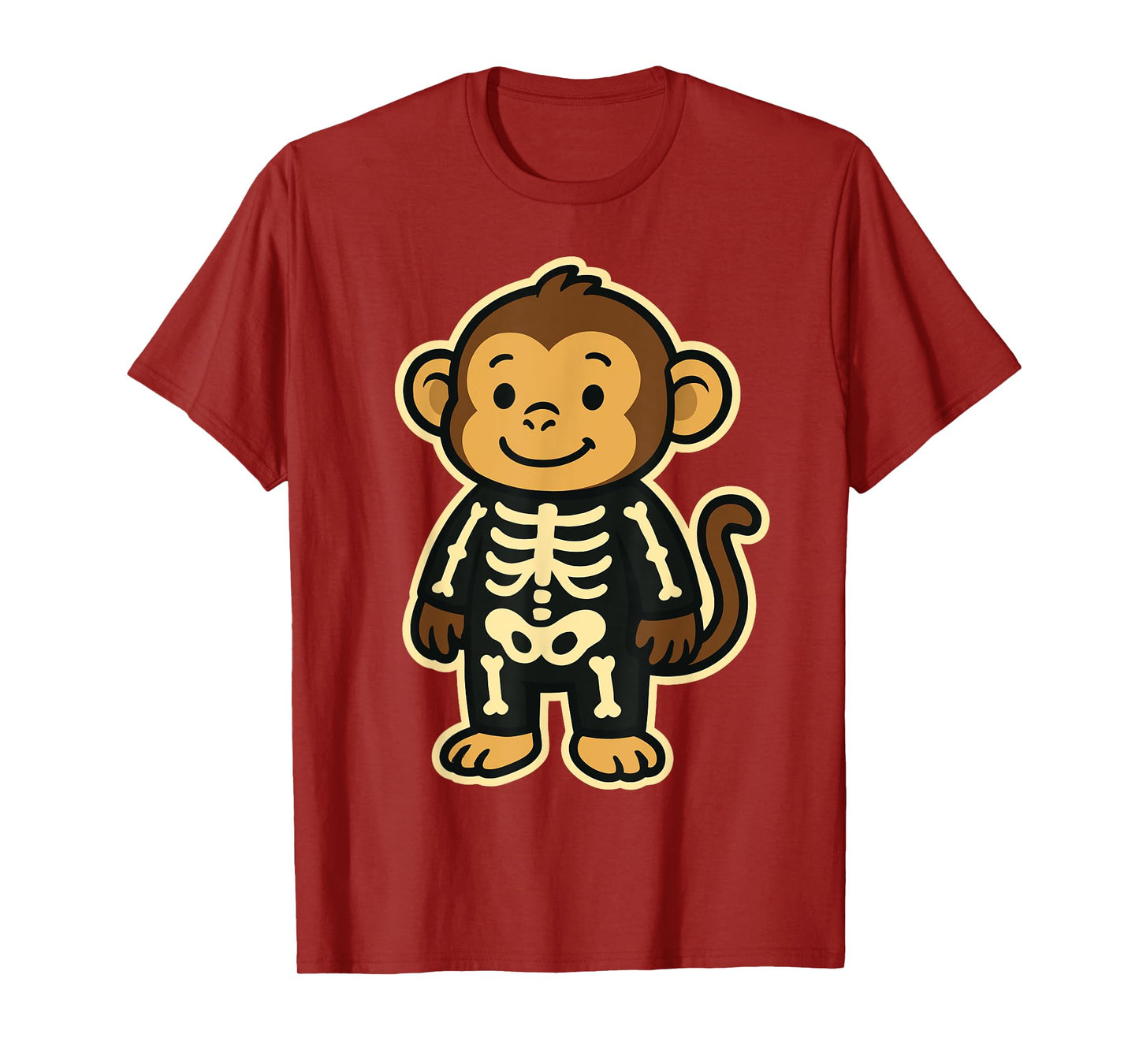Funny Monkey Skeleton Costume for Kids Boys Girls Halloween T-Shirt