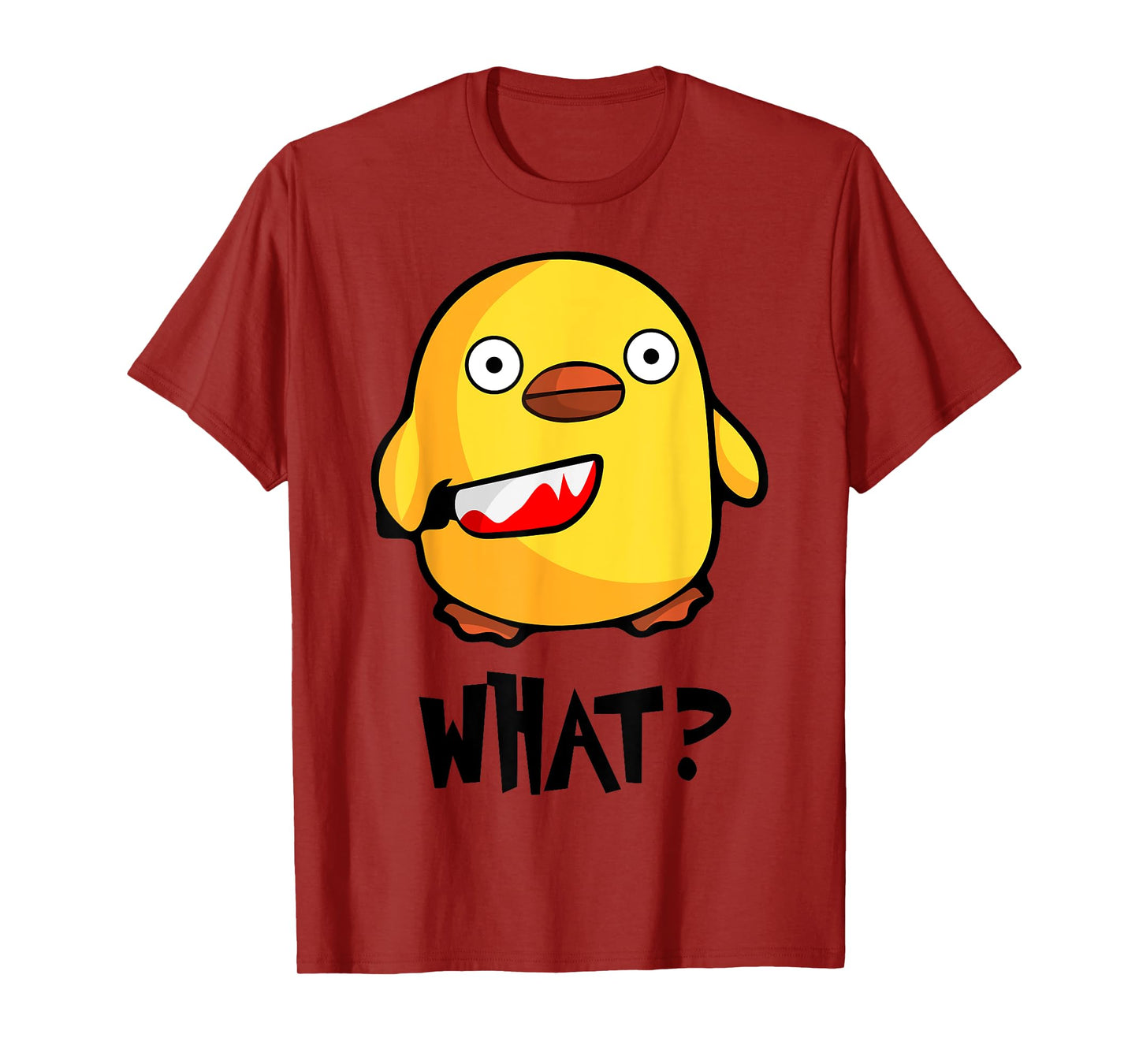 Chicken What? Funny Cute baby chick with knife T-Shirt