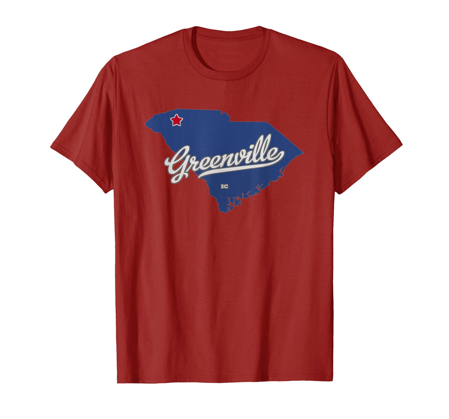Greenville South Carolina SC Map T-Shirt