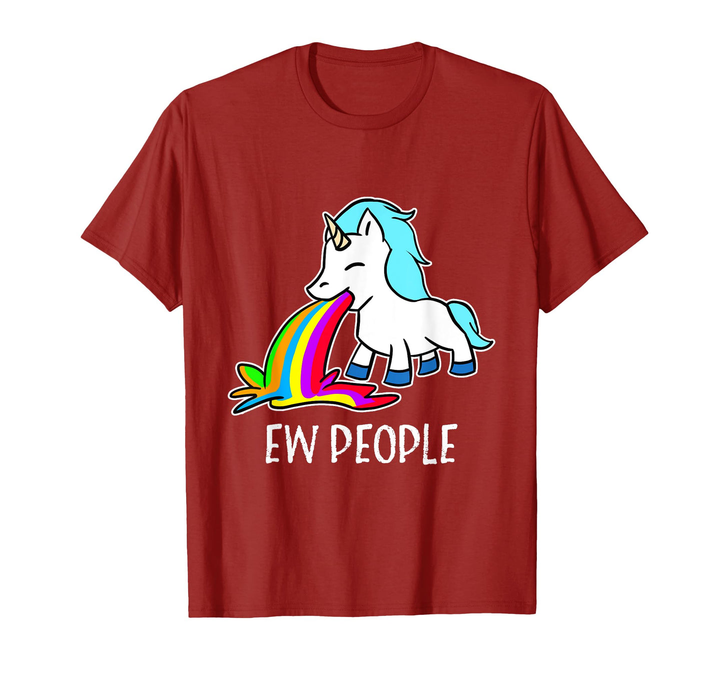Ew, People Unicorn Vomiting Rainbow Funny Introvert T-Shirt T-Shirt
