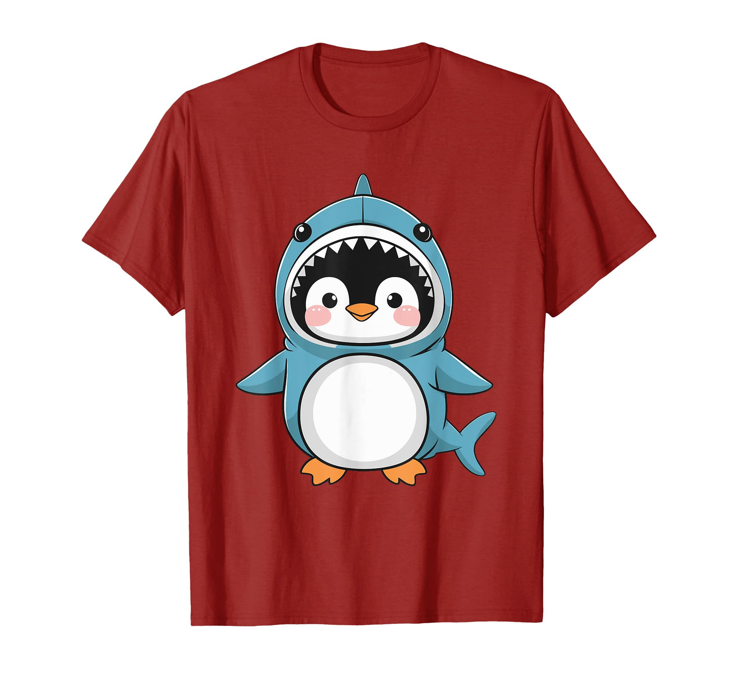 Cute Penguin Dressed As Shark Funny Kawaii Penguin T-Shirt