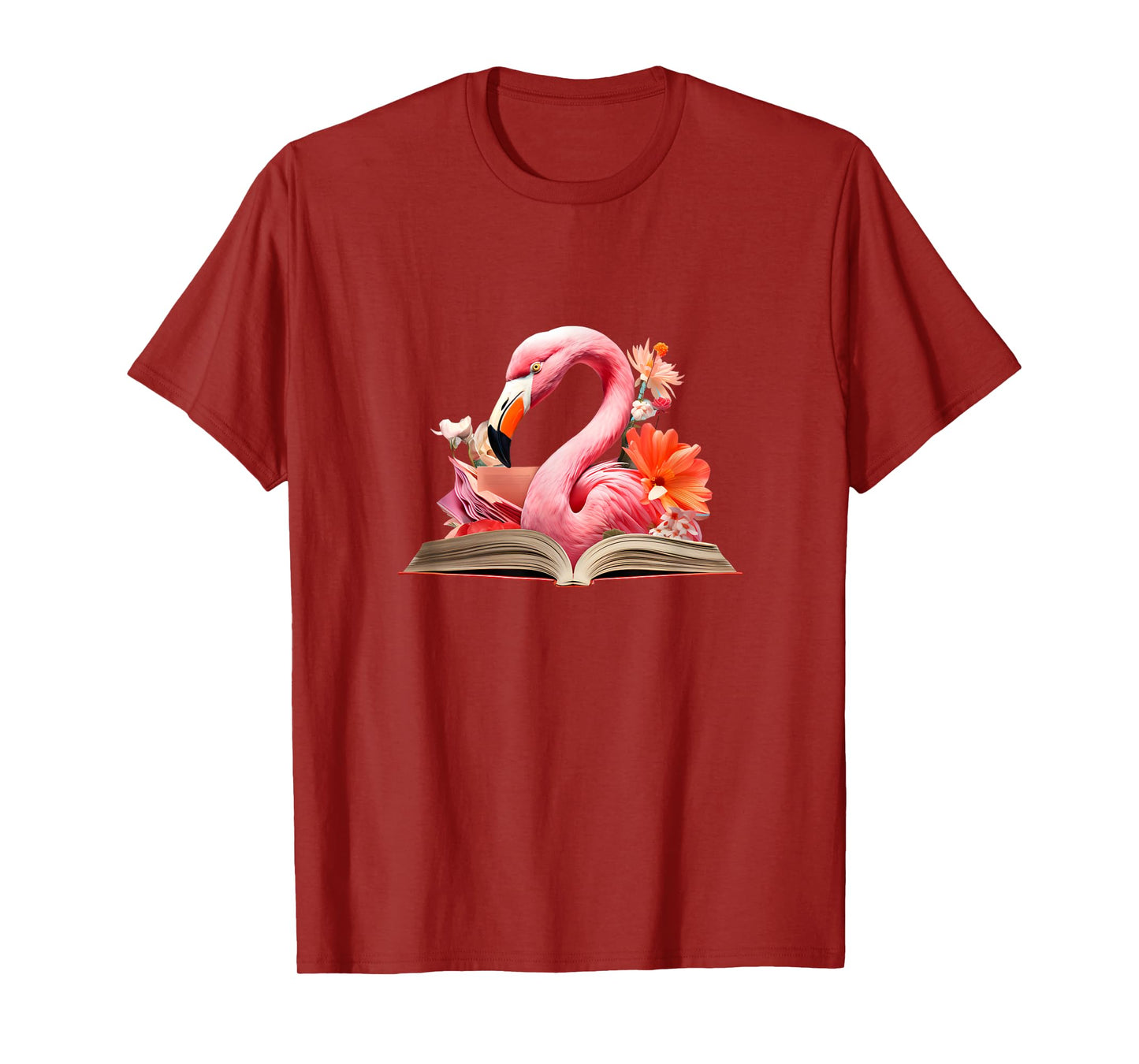 Flamingo Reading Book T-Shirt