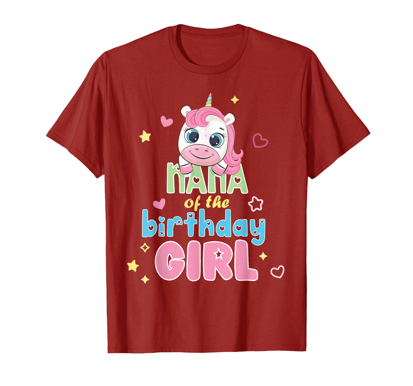 Nana Of Cute Unicorn Birthday Girl Party Matching Family T-Shirt