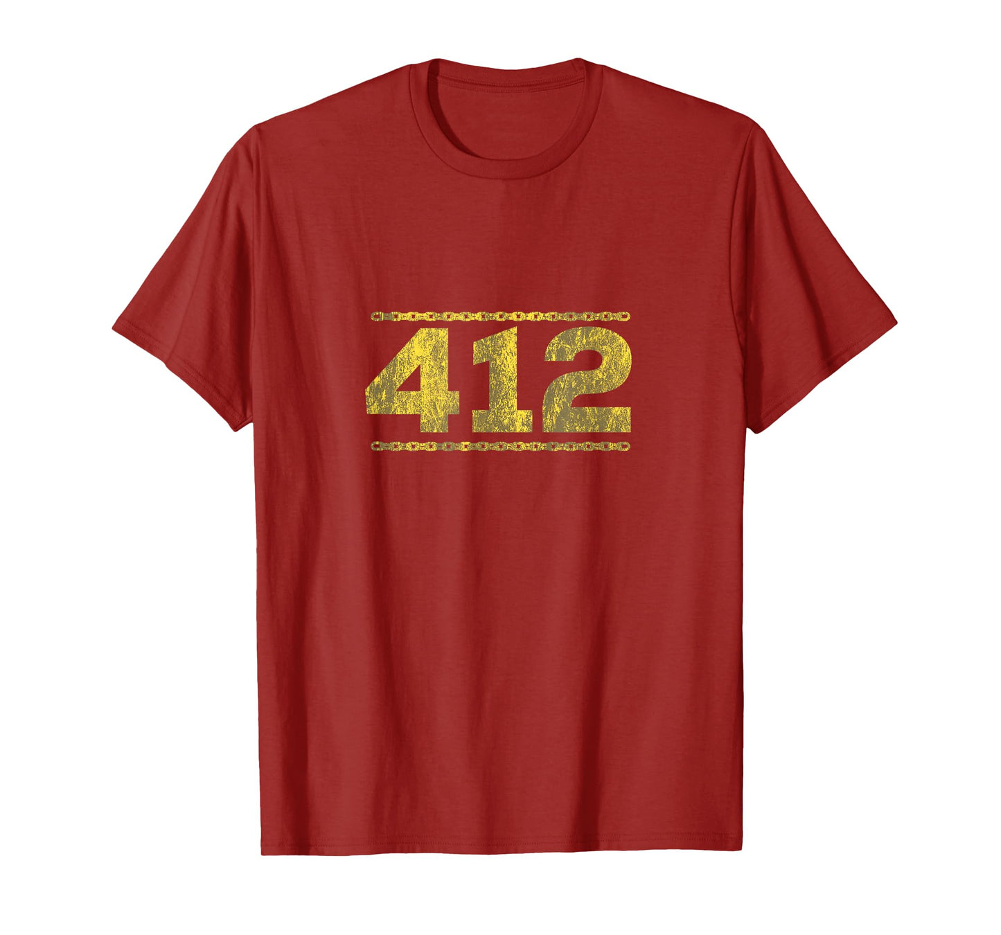 412 Pittsburgh Distressed Chain Yinzer City Retro Gift T-Shirt