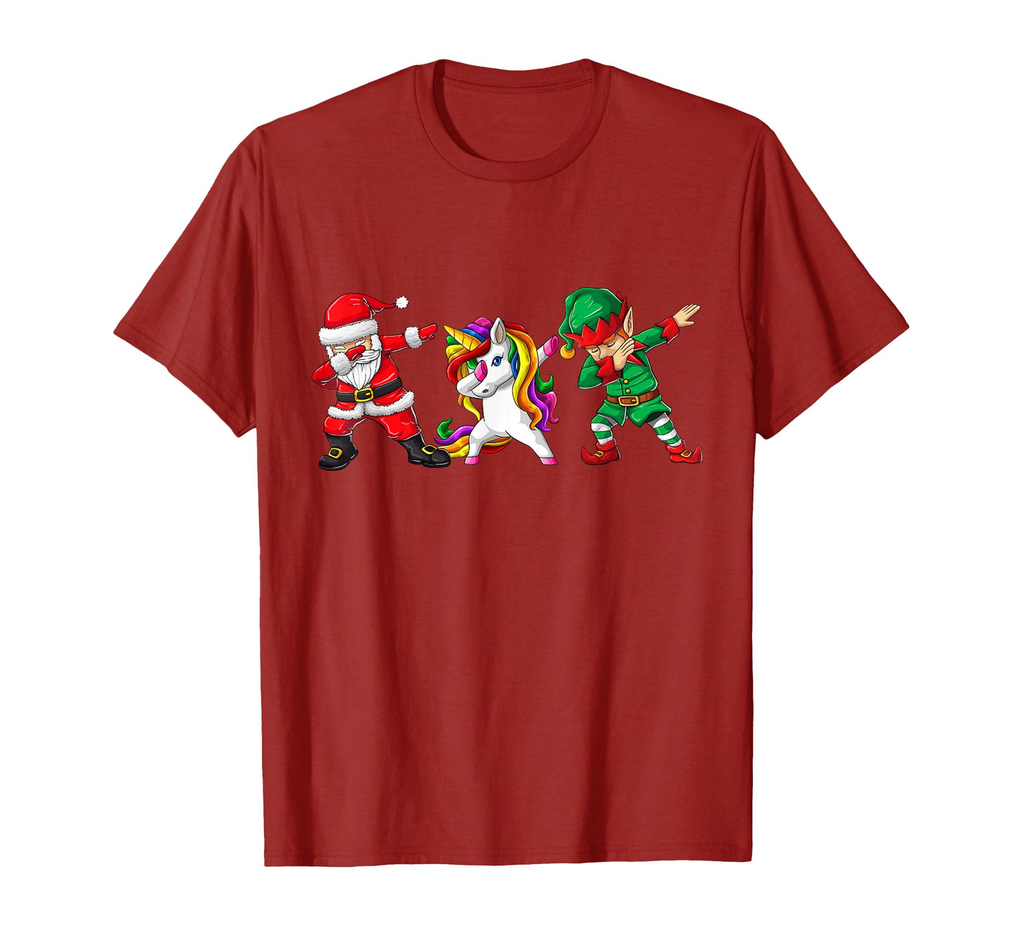 Dabbing Santa Elf Unicorn Christmas Kids Boys Men Xmas Gifts T-Shirt
