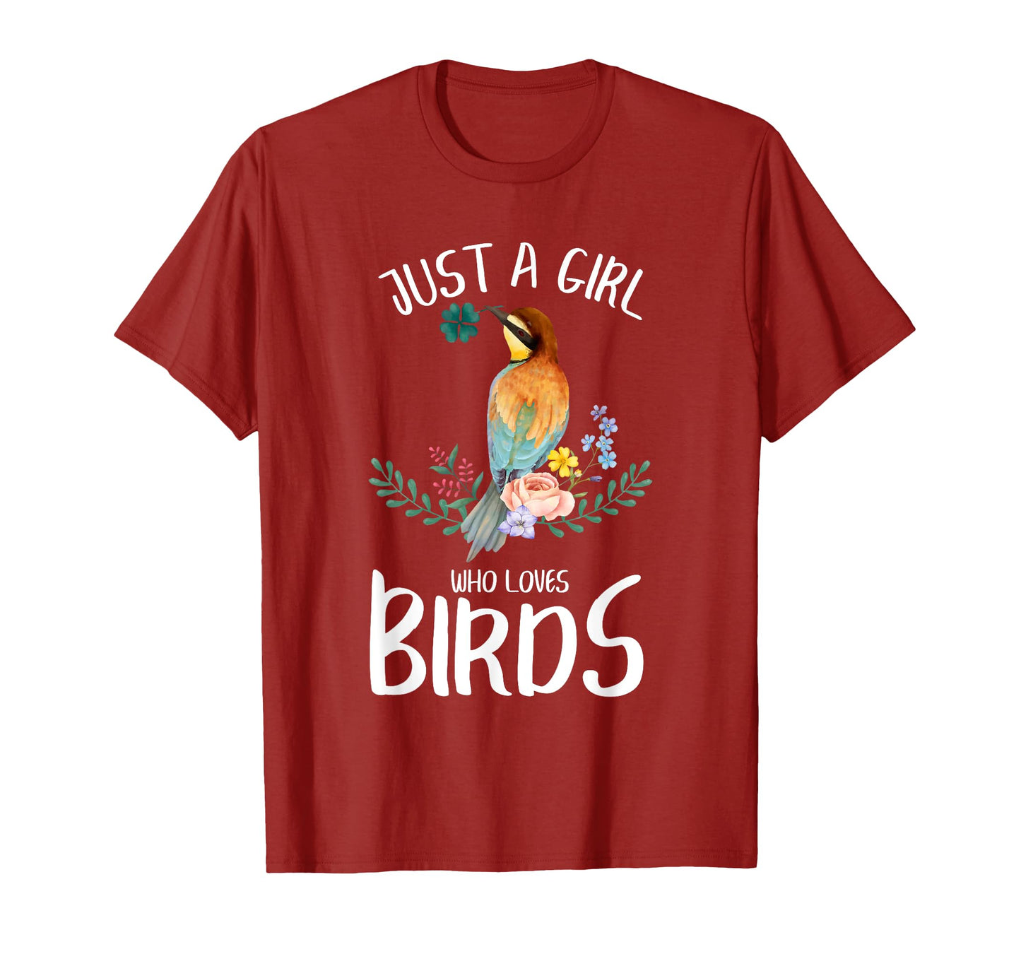 A Girl Who Loves Birds Birding Birdwatching Women T-Shirt