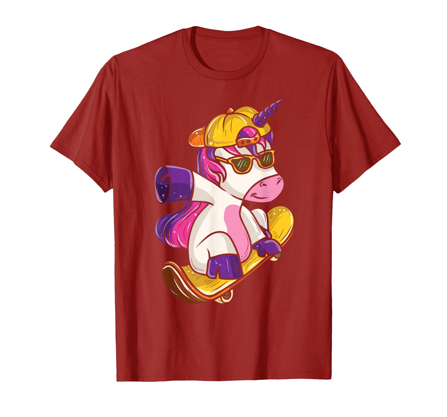 Unicorn Skateboarda Skateboard Art T-Shirt